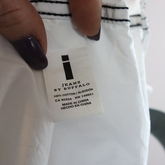 i Jeans by Buffalo Men's White Button Down Shirt Size L Contrast Stitch Western - Picture 7 of 7